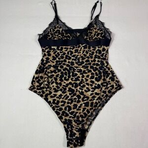 Love Stories Bodysuit Size 3 Leopard Print Lace Trim Adjustable Straps